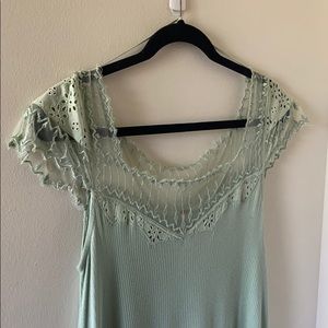 Free People Mint Green Blouse